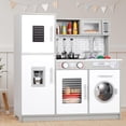 thumbnail image 1 of MAMIZO Play Kitchen for Kids, Wooden Chef Pretend Toy Kitchen w/Washing Machine, Water Dispenser, Stove, Real Sound & Light, Telephone, Range Hood, Oven, Sink for Toddler Preschooler Age 3+ (Gray), 1 of 8