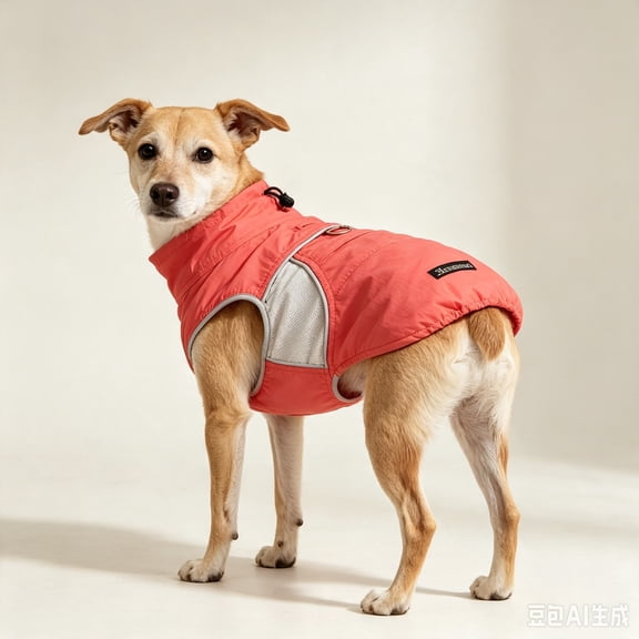 MAMORE Dog Cooling Shirt for Sun Protection, with Reflective Strip, Leash Hole, and Mesh Lining for Summer(Red,M)