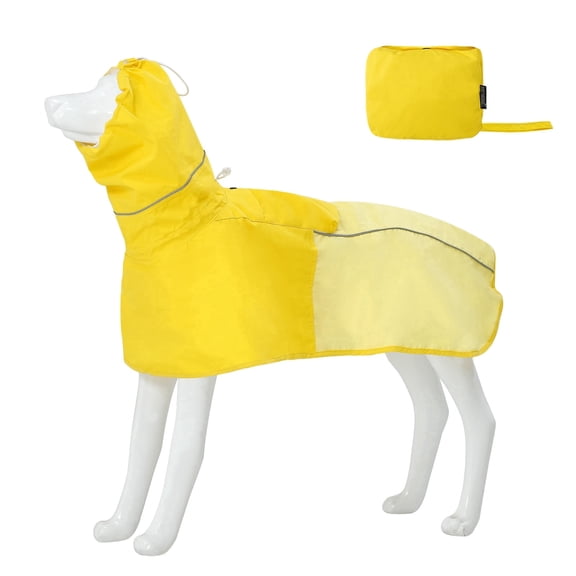 MAMORE Dog Raincoat, Adjustable Reflective Waterproof Dog Rain Jacket with Leash Hole(Yellow,XX-Large)