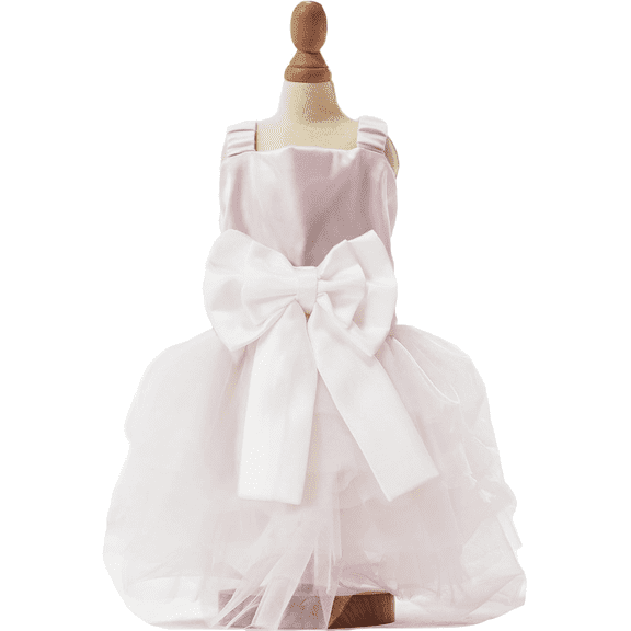 MAMORE Princess Dog Dress, Puppy Wedding & Birthday Party Outfit, Formal Pet Apparel(Pink White,XL)