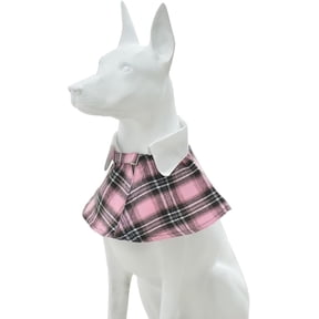 MAMORE Stylish Pet Plaid Bibs, Breathable Adjustable Soft Dog Bandanas for Parties and Daily Wear(Pink,Small)
