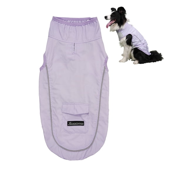 MAMORE UPF50+ Dog Sun Protection Vest, Breathable Quick-Dry Dog Shirt with Reflective Stripes for Medium Large Dogs(Purple,XL)