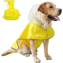 MAMORE Waterproof Dog Raincoat Hooded Poncho, Adjustable Belly Cover & Reflective - for Small/Medium Dogs (Yellow-Female,XX-Large)