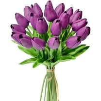 MAMOWEAR 12pcs Artificial Tulip Silk Flowers Mini Tulip Real Touch Fake Flowers Bouquet for Home Kitchen Wedding Decorations