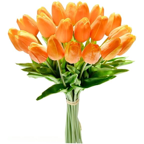 MAMOWEAR 12pcs Artificial Tulip Silk Flowers Mini Tulip Real Touch Fake Flowers Bouquet for Home Kitchen Wedding Decorations