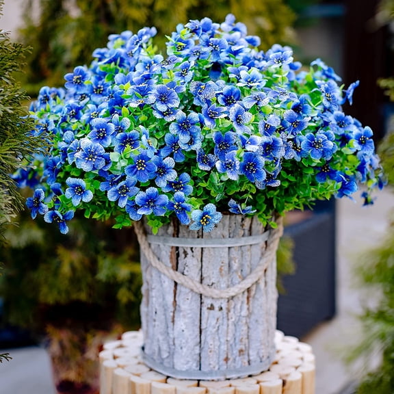 MAMOWEAR 143” Artificial Plastic Violet Outdoor Bouquet (6 Count)