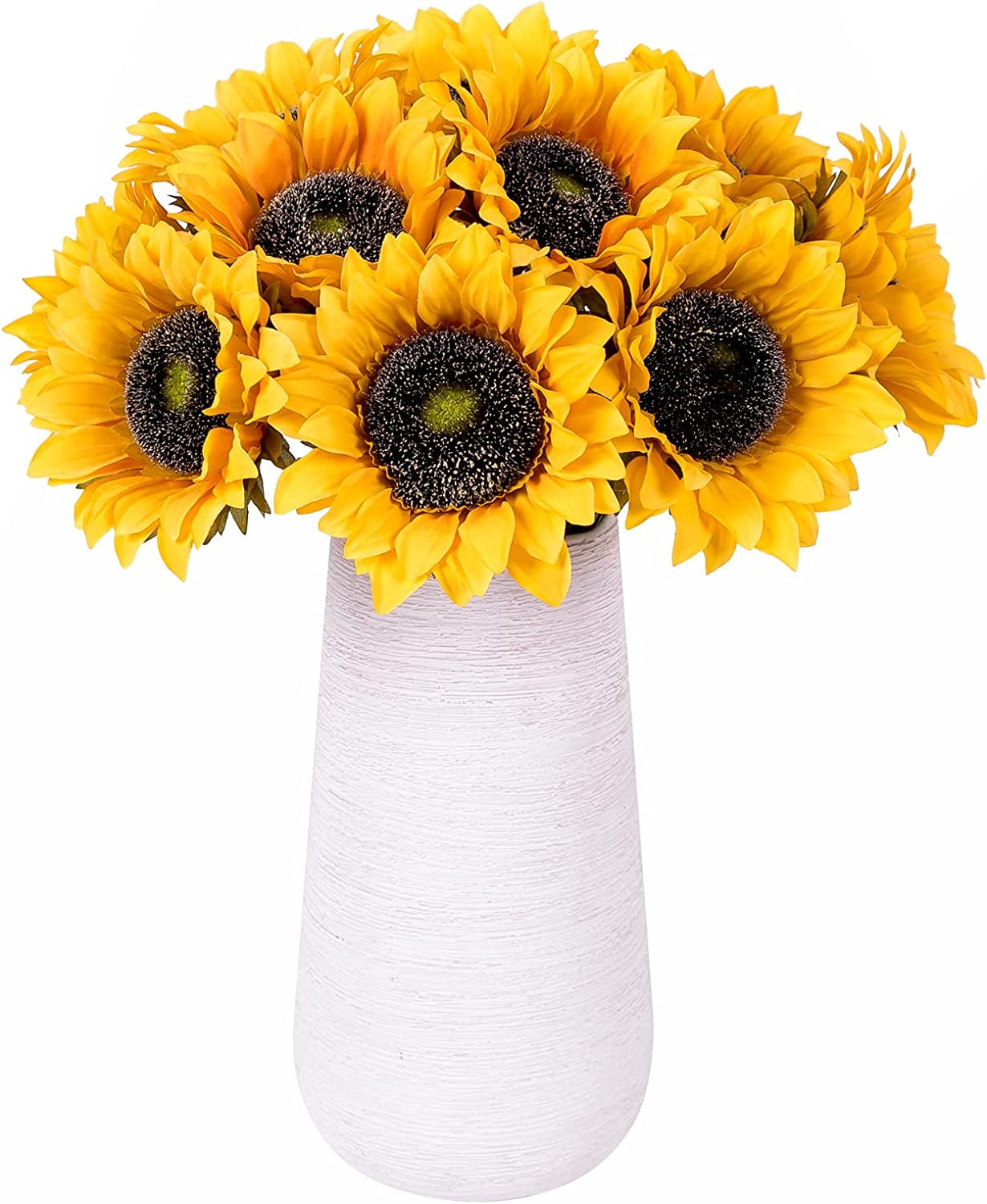 MAMOWEAR 6pcs Artificial Flowers Sunflowers with Long Stem Fall Fake