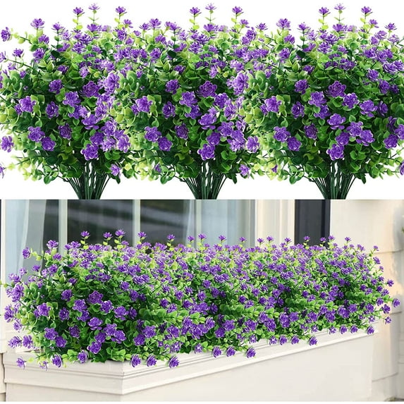 MAMOWEAR Artificial Daisy Flowers Outdoor Fake Flowers for Decoration No Fade Faux Plastic Flower Garden Porch Window Box Décor