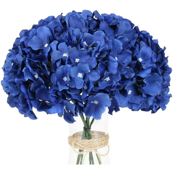 MAMOWEAR Artificial Flowers Silk Hydrangea Silk Heads with Stems Hydrangea Fake Flowers for Wedding Home Party Shop Baby Shower Decor, Pack of 10
