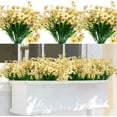 thumbnail image 1 of MAMOWEAR Artificial Flowers UV Resistant Fake Violet Flowers No Fade Faux Flowers for Indoor Outdoor Garden Porch Window Box Home Wedding Farmhouse Décor(Yellow, 12PCS), 1 of 8
