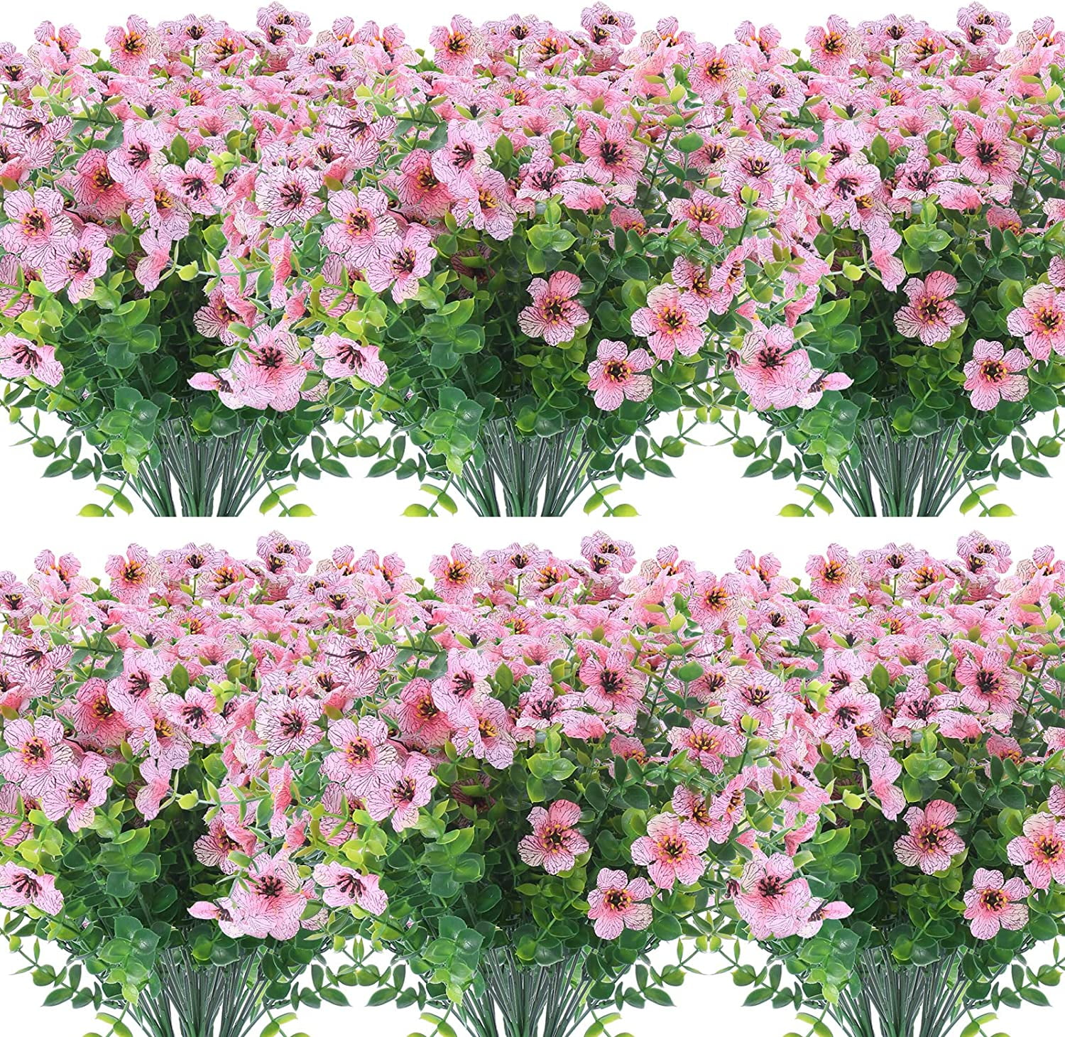 MAMOWEAR Artificial Flowers for Outdoors UV Resistant violets Fake Flowers No Fade Faux Plants Garden Porch Window Box Decorating