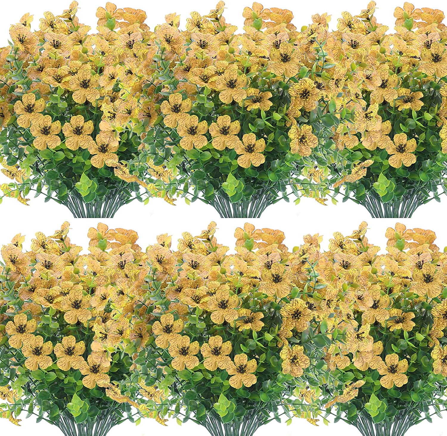 MAMOWEAR Artificial Flowers for Outdoors UV Resistant violets Fake Flowers No Fade Faux Plants Garden Porch Window Box Decorating