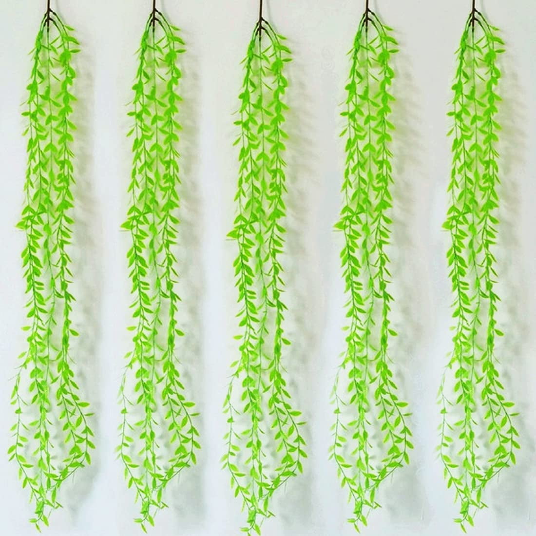 MAMOWEAR Artificial Vines Hanging Plants Fake Willow Leaves Twigs