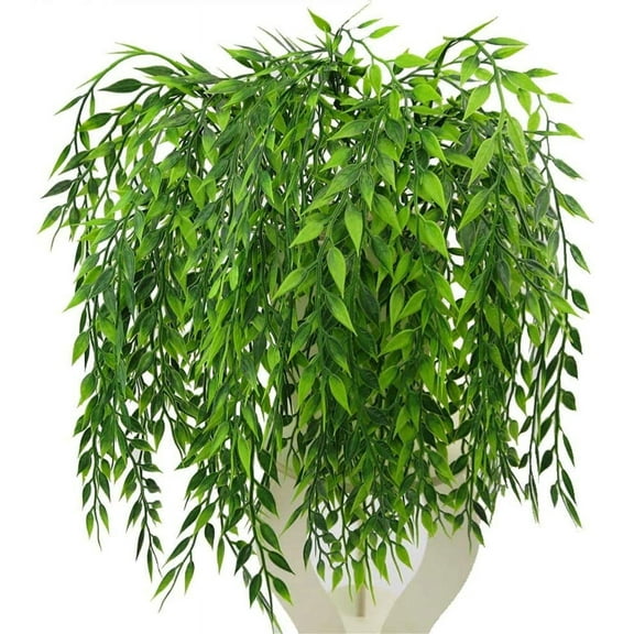MAMOWEAR Artificial Weeping Willow, Fake Hanging Vine Faux Ivy Plants Greenery Leaves Garland UV Resistant for Home Indoor Outdoor Garden Door Wall Décor