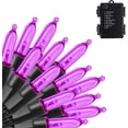 thumbnail image 1 of MAMOWEAR Christmas Mini String Lights, 16.5ft 50 LED Battery Powered 9 Function Waterproof String Lights for Christmas Tree Wreath Party Holiday Decorations (Purple), 1 of 7