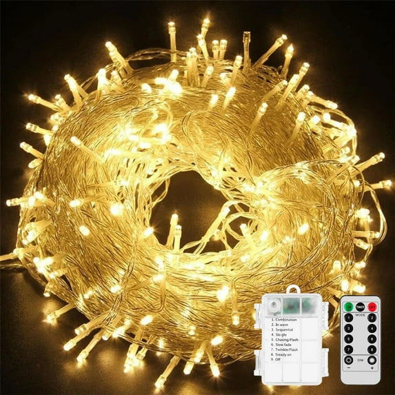 MAMOWEAR Christmas String Lights, 16.5ft 50 LED Battery Powered Fairy Lights with Timer and 8 Modes, Waterproof Christmas Lights for Indoor Outdoor Christmas Tree Wedding Party Bedroom
