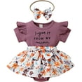 thumbnail image 1 of MAMOWEAR Infant Baby Girl Clothes Summer Ruffle Sleeve One Piece Bodysuit Romper with Headband Casual Outfits, 1 of 7