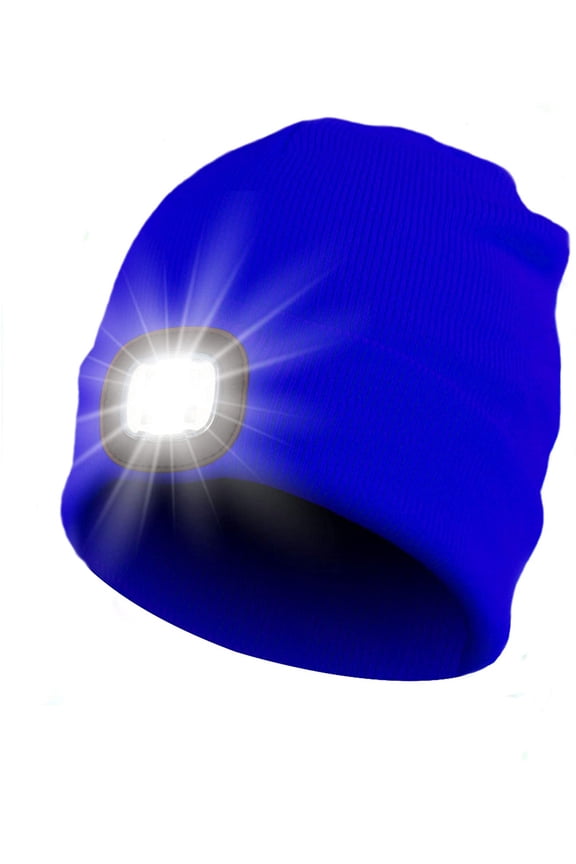 Men Beanie Hat with Light Headlamp USB Rechargeable Cap Winter Knitted Lighted Hat for Men Fathers Fishing Camping Gifts for Men Husband Him Women Boyfriend Wife