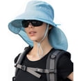 thumbnail image 1 of MAMOWEAR Womens Sun Hat with Ponytail Hole, UPF 50+ Wide Brim Hiking Safari Beach Grdening Fishing Hat with Neck Flap, 1 of 7
