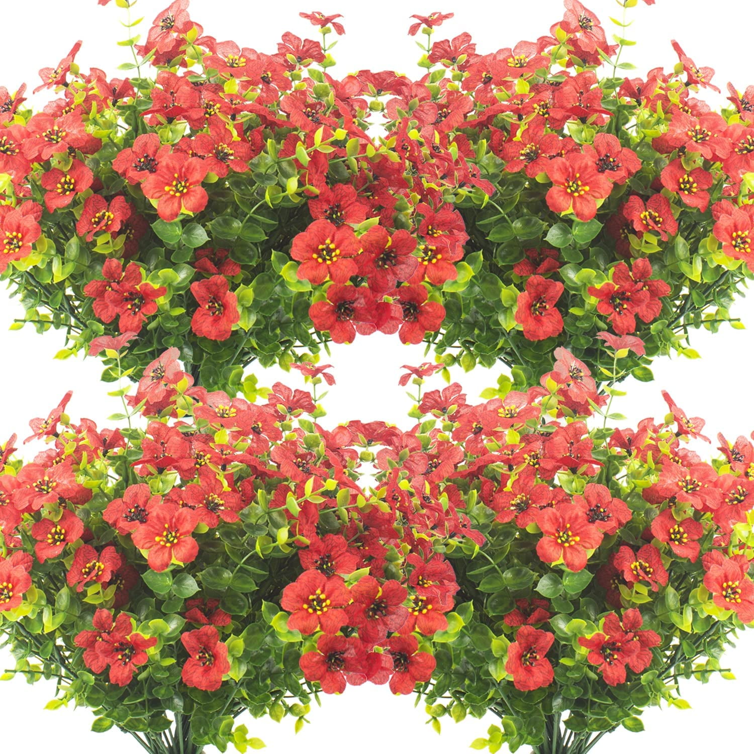 MAMOWEAR violets Artificial Flowers for Outdoor UV Resistant Faux Flowers No Fade Fake Plastic Plants Garden Porch Window Box Decorating