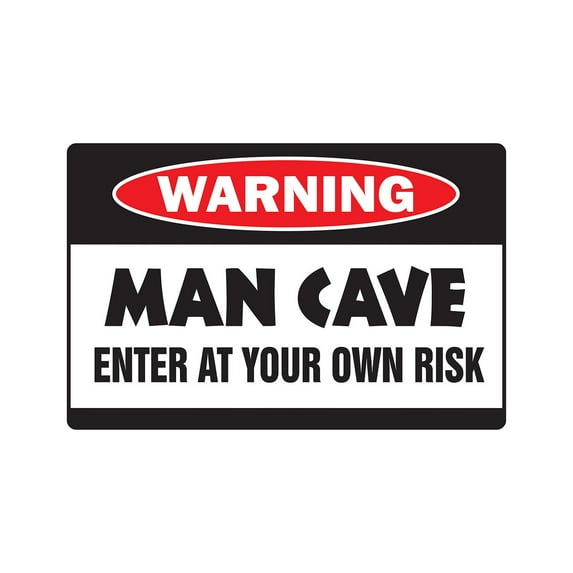 MAN CAVE Warning Sign hangout room mancave signs beer cigar TV darts smoke