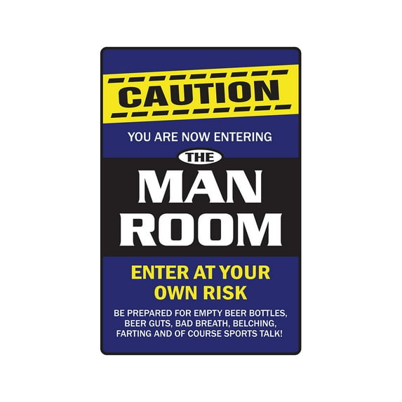 MAN ROOM Warning Sign hangout room mancave signs beer cigar TV darts smoke | Indoor/Outdoor | 14" Tall