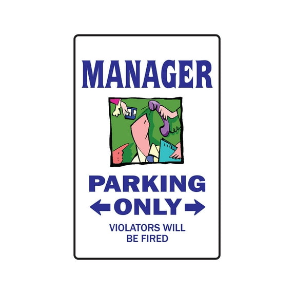 MANAGER Aluminum Sign management parking Aluminum Signs retail boss supervisor department | Indoor/Outdoor | 14" Tall