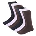 thumbnail image 1 of MANARC Men Cotton Crew Dress Socks Soft Comfortable Thin Fine Elegant Durable Breathable. 6 Pack Navy Blue, White, Brown., 1 of 5