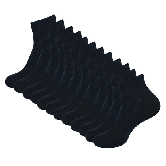 MANARC Men Women Cotton Ankle Socks Soft Comfortable Durable Breathable Reinforced Double Layer Cushioned Anti Slip Off with Ribbed Instep for A Firm Grip 6 Pack Black.