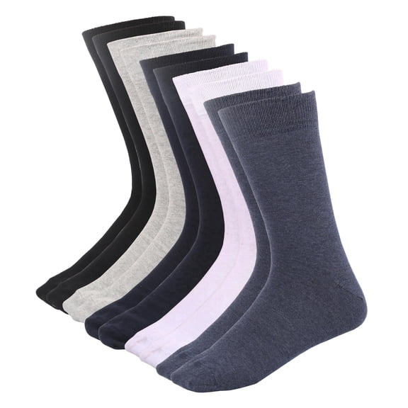 MANARC Men Women Cotton Dress Socks Soft Comfortable Durable Breathable 5 Pack White, Navy Blue, Light Grey, Dark Grey, Black.