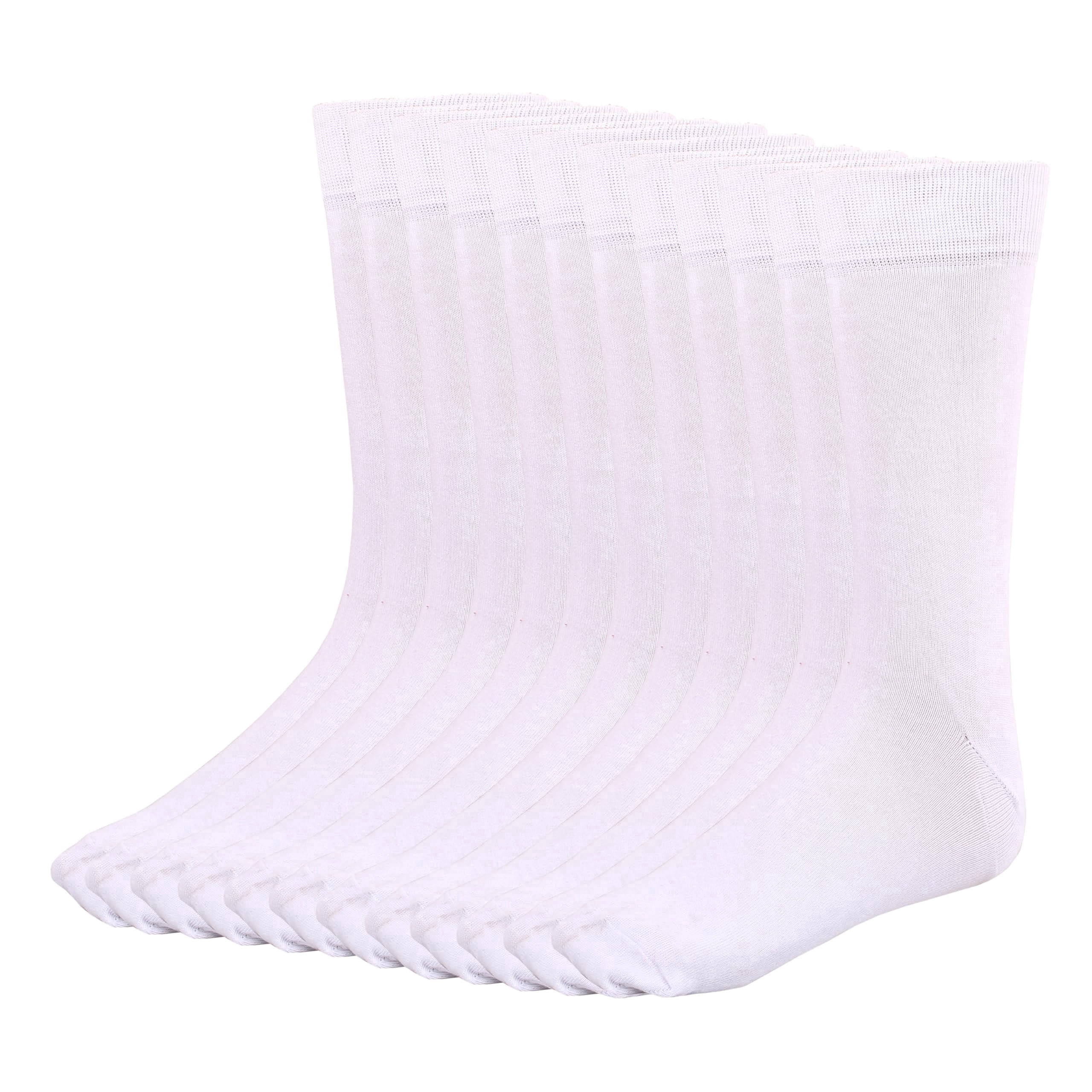 Manarc Men Women Cotton Dress Socks Soft Comfortable Durable Breathable 6 Pack White., Adult Unisex, Size: Medium