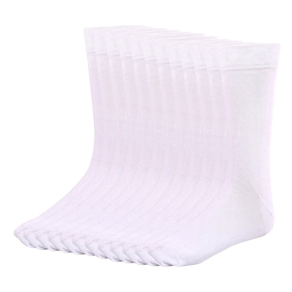 MANARC Men Women Cotton Dress Socks Soft Comfortable Durable Breathable 6 Pack White.