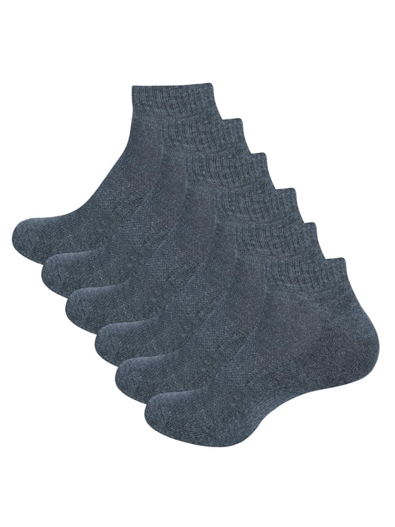 Women Cotton Ankle Socks Mesh Breathable Soft Comfortable Durable Double Layer Cushioned Reinforced Seamless Anti Slip With Ribbed Instep For A Firm Grip. 3 Pack Dark Grey.