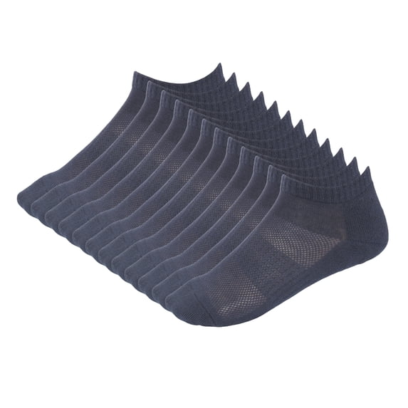 MANARC Women Cotton No Show Mesh Socks Low Cut Soft Comfortable Durable Breathable Reinforced Double Layer Cushioned Seamless Anti Slip With Ribbed Instep For A Firm Grip. 6 Pack Navy Blue.
