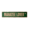 thumbnail image 1 of MANATEE LOVER Vintage Aluminum Street Sign florida mammal sea cow herbivorous rustic metal tin | Indoor/Outdoor |  18" Wide, 1 of 4