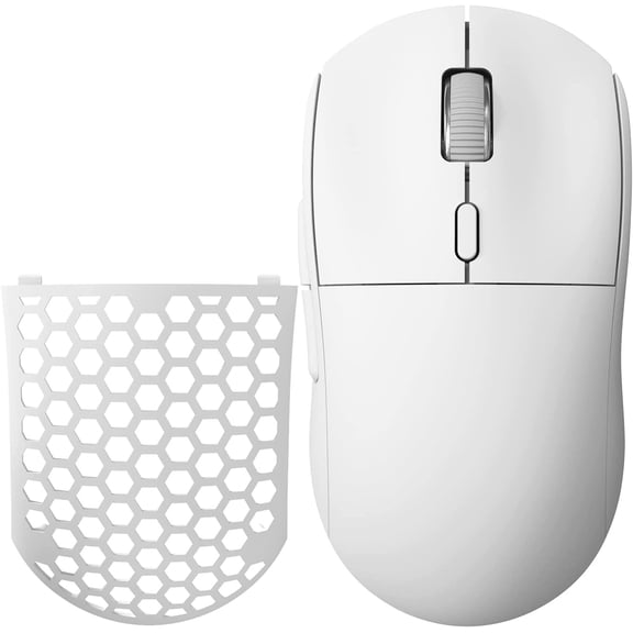 AJAZZ AJ199 Gaming Mouse: 60g Ultra-Lightwieght-PixArt 26K Optical Sensor-26,000DPI - 6 Programmable Buttons- HyperSpeed Wireless/Wired- Esports & FPS Gaming,Low Back Curveļ¼Ergonomic-White