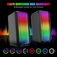 thumbnail image 1 of MANBASNAKE Computer PC Speakers, Stereo 2.0 Wired Gaming RGB Speakers for Desktop, Dynamic RGB Light Up Full Mesh, 8 kinds of LED Backlit Modes, USB Powered AUX 3.5mm Stereo Speakers, 1 of 1
