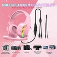 thumbnail image 1 of MANBASNAKE Wired Gaming Headset,Noise Cancelling Over Ear Headphones with Microphone for PS4 PC Xbox One PS5 Controller,Rainbow LED Backlit(Pink), 1 of 1
