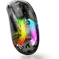 thumbnail image 1 of MANBASNAKE Wireless Gaming Mouse With Transparent Design,Tri-Mode 2.4G/USB-C/Bt 5.0 ,3D RGB Backlit,Silent with 7 Buttons,Rechargeable for PC(Black), 1 of 7