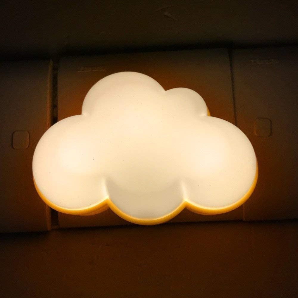 MANCHE Baby Night with Light Sensor Plug in Intelligent Soft LED Wall Nursery Lamp LED Cloud Nightlight for Kids for Childrens Bedroom Hallway for Baby Nursery Child Room (Cloud, White White)
