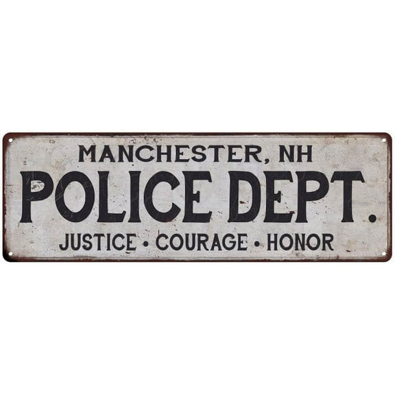 MANCHESTER, NH POLICE DEPT. Home Decor Metal Sign Gift 6x18 206180012252