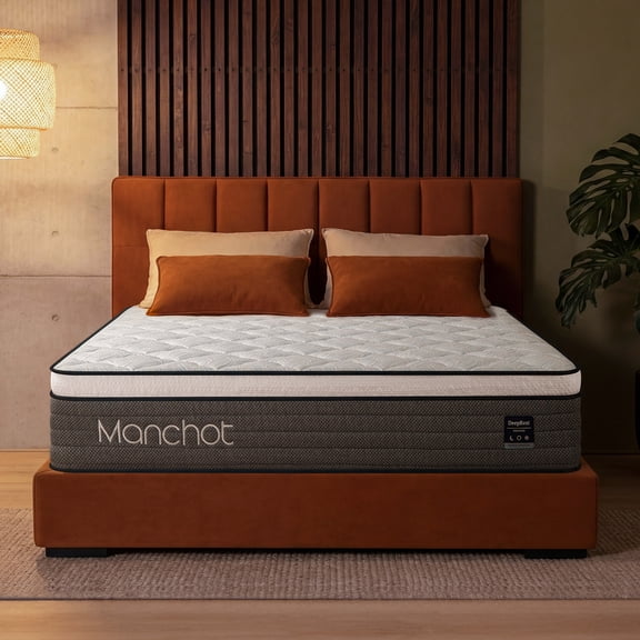 MANCHOT 12 Inch Queen Hybrid Mattress, 5-Zone Pocket Spring with Motion Isolation, Cooling Pressure Relief Foam
