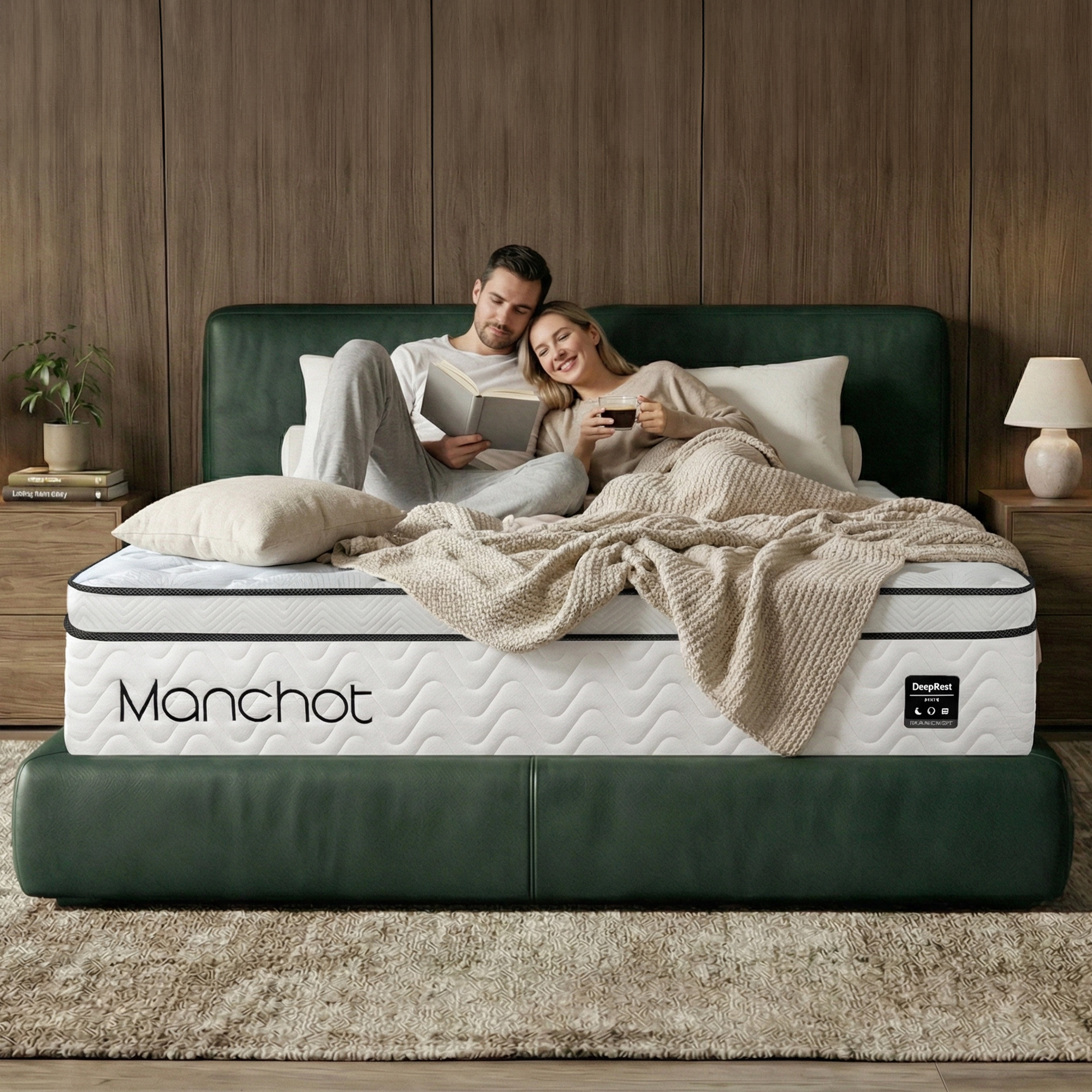MANCHOT 14 Inch Queen Hybrid Mattress, 5-Zone Pocket Coil Support with ...