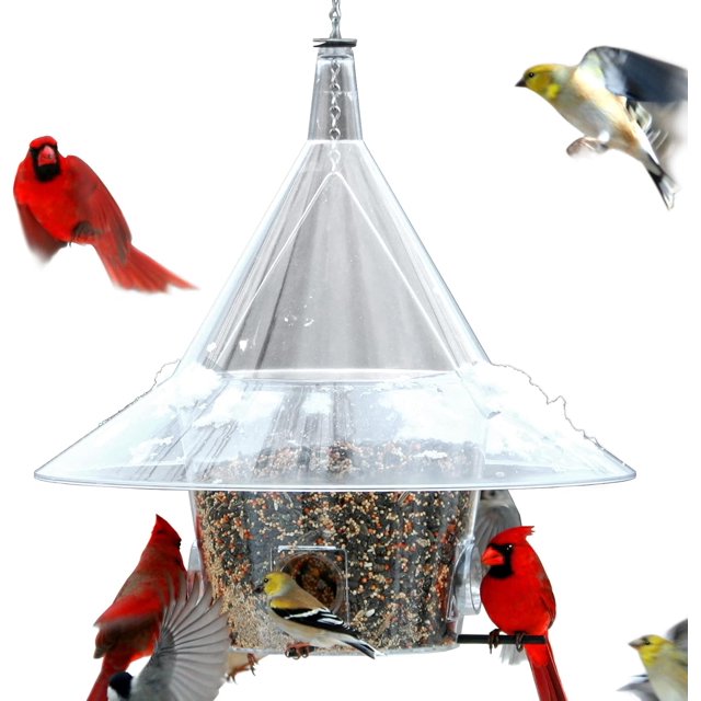 MANDARIN Bird Feeder with Perches, Large Squirrel Proof Bird Feeder, 17