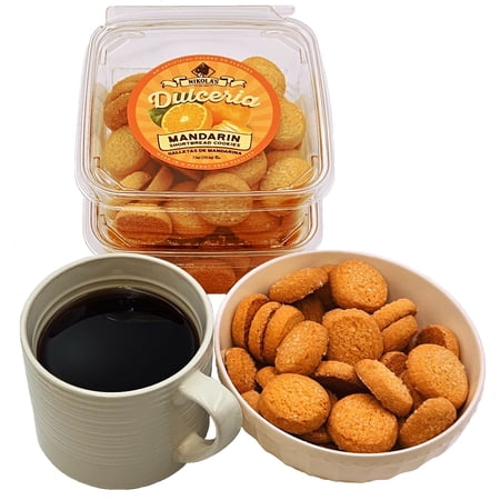 Nikolas Naturally Flavored Mandarin Shortbread, Galletas,7.5 oz Each, 90 Cookies Total