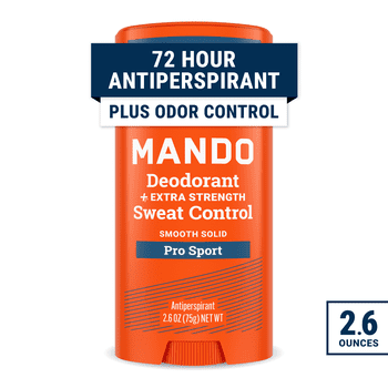Mando Deodorant plus Extra Strength Sweat Control - Solid Stick Antiperspirant - Pro Sport - 2.65oz