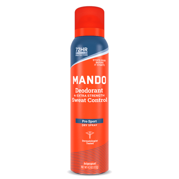 Mando Deodorant Plus Sweat Control Antiperspirant Deodorant Spray, Pro Sport, 4.3 oz