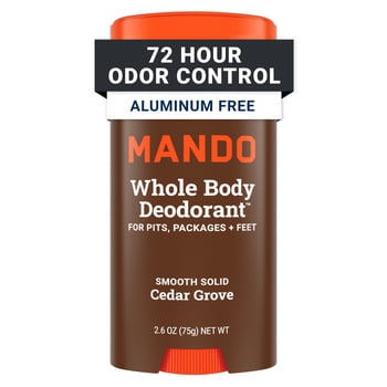 Mando Whole Body Deodorant - Men’s Aluminum-Free Smooth Solid Stick Deodorant - Cedar Grove - 2.6oz