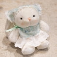 thumbnail image 1 of MANDUO Bunny Plush Toy, 8-inch White Rabbit Stuffed Animal with Green Dress and Lace Headscarf, for Kids, Girls, Boys, Home Decor, Bedroom, Playroom, Gift for Birthdays, Christmas, 1 of 9