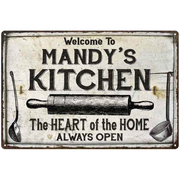 MANDY'S Kitchen Farmhouse Sign Gift Gift 12x18 Metal 112180033478